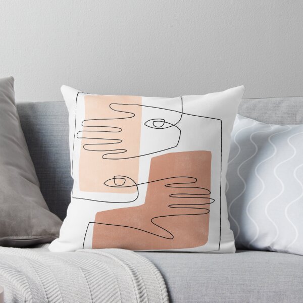 Item preview, Abstract Square Face and Hands Line Art II designed and sold by TheRedFinch.