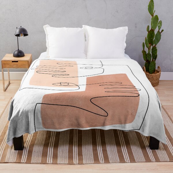 Item preview, Abstract Square Face and Hands Line Art II designed and sold by TheRedFinch.