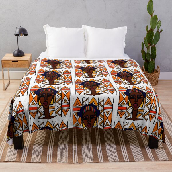 Item preview, Multicoloured Ethnic Simple Woman Design designed and sold by junepillows.
