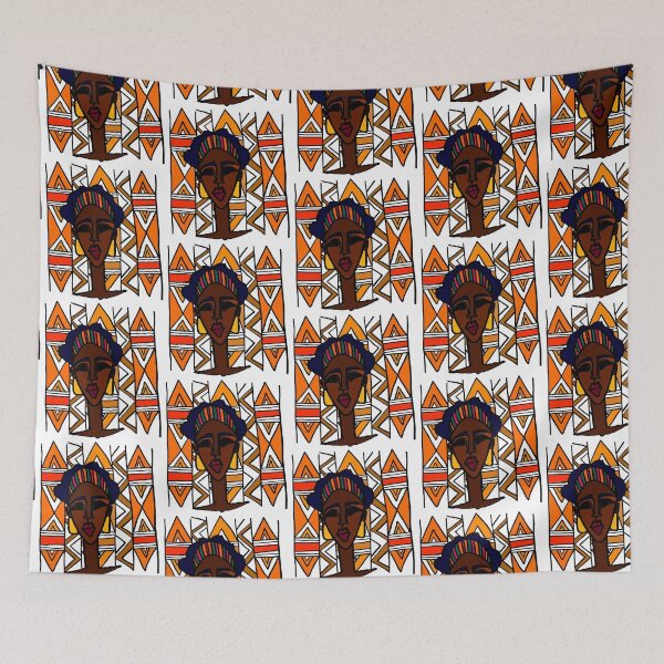 Item preview, Multicoloured Ethnic Simple Woman Design designed and sold by junepillows.