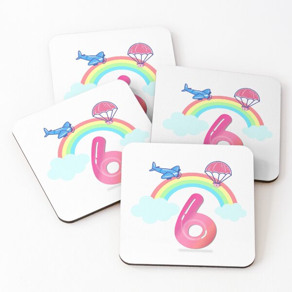 Item preview, Pink Number 6 Rainbow, Clouds & Toys designed and sold by BleuSky.