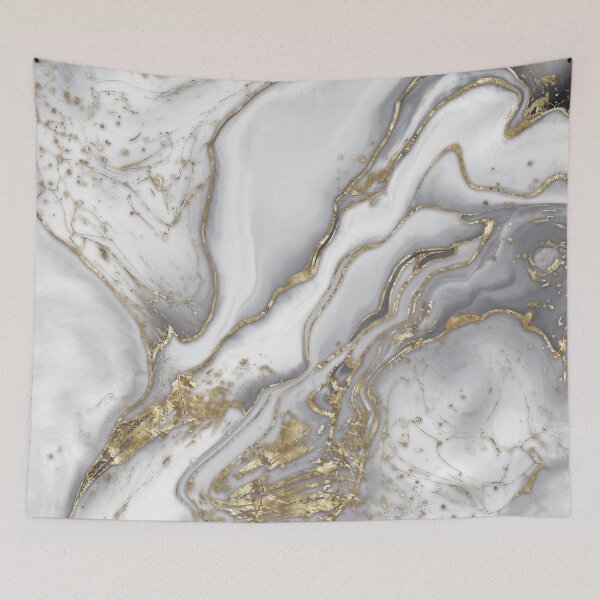 Item preview, Liquid marble - pearl and gold designed and sold by k9printart.