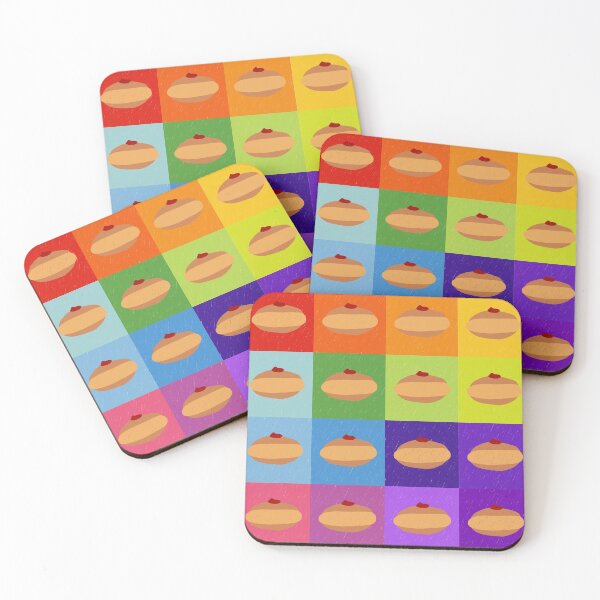 Item preview, Doughnuts Galore Rainbow Square Print designed and sold by TillaCrowne.