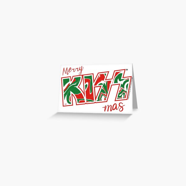 Merry Kiss-Mas Christmas Kiss The Band Logo Rouge Carte de vœux