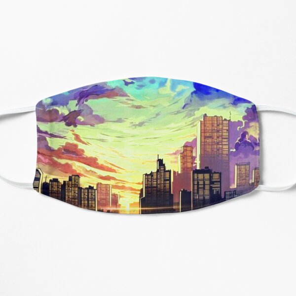Sunrise In The Blue City Flat Mask