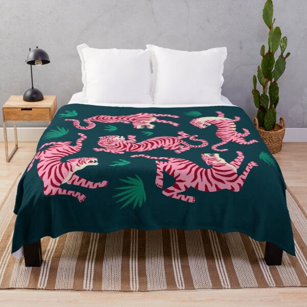 Night Race: Pink Tiger Edition Throw Blanket