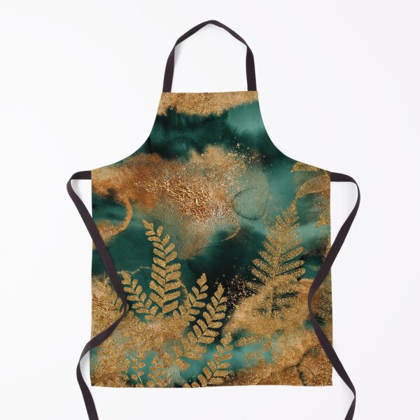 Item preview, Gold Fern Faux Marble Emerald Jungle designed and sold by MysticMarble.