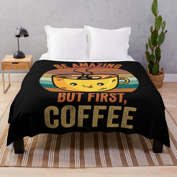 Item preview, Be amazing But First Coffee, Funny Retro vintage Coffee quote Love Gifts For Christmas And Wintertime designed and sold by Steve Morley.