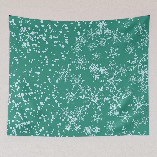 Item preview, Magical Green Christmas Snowflake pattern designed and sold by pumpqin.