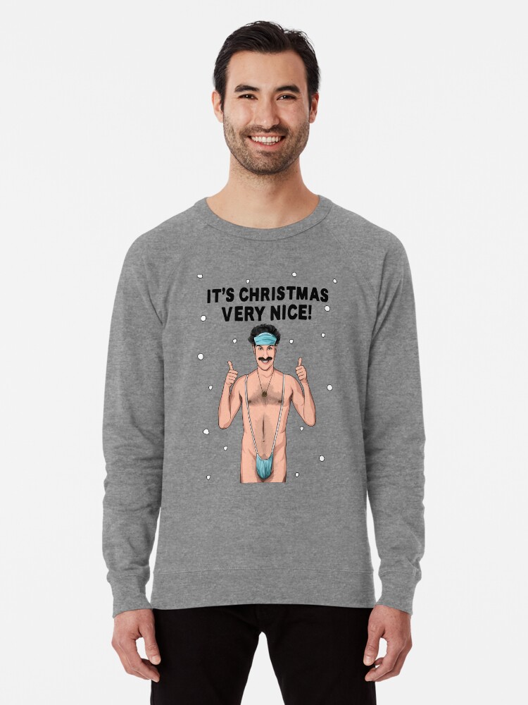 "Borat Christmas Merch" Lightweight Sweatshirt by allthingsbanter  Redbubble