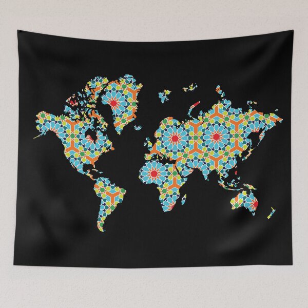 Item preview, Morocco Mosaic World Map  designed and sold by Takklidi Art.