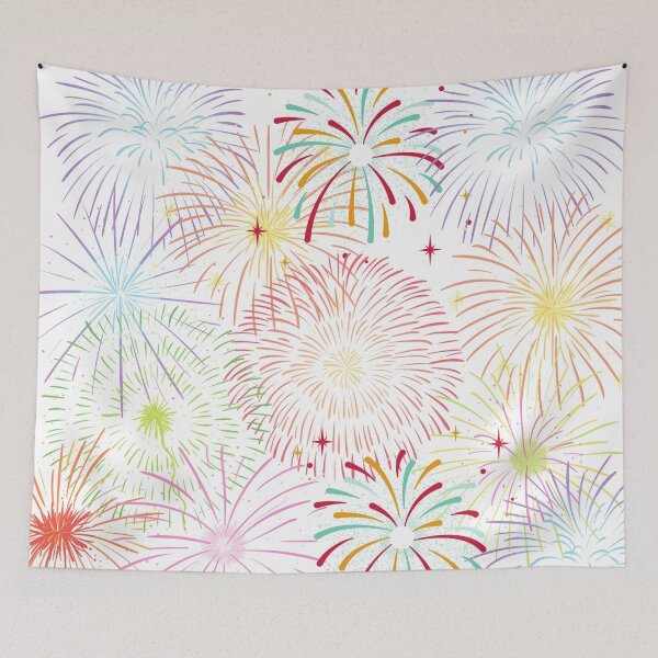 Aperçu de l'œuvre Aquarelle de feux d'artifice créée et vendue par AnnaAndVibes.