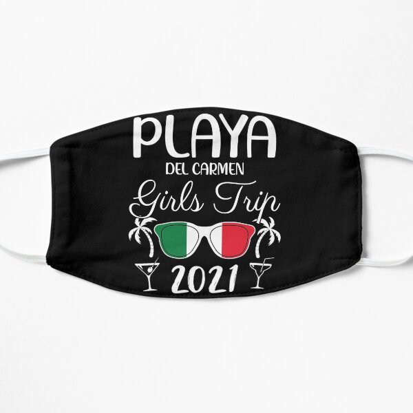 Despedida de soltera Playa Del Carmen Mexico Girls Trip 2021 design Mascarilla plana