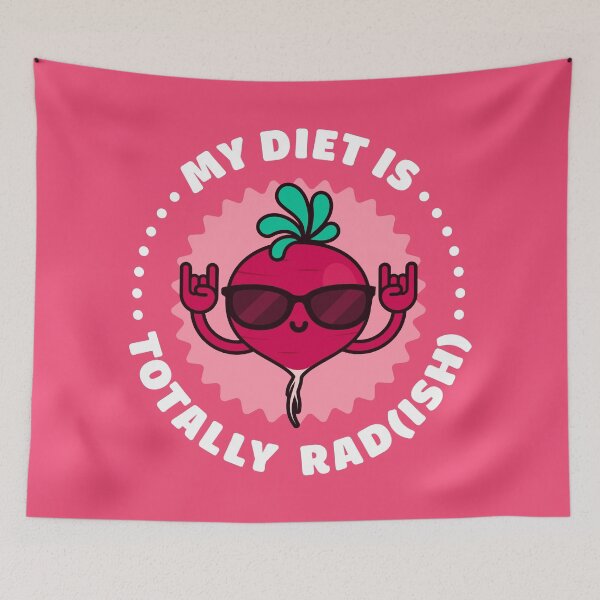 Item preview, My Diet is Totally Radish - Cute Vegetable Pun designed and sold by Gudland.