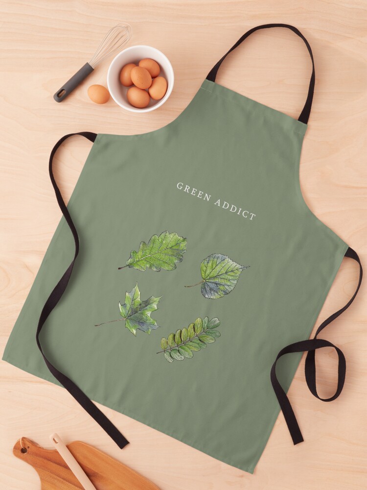 Aperçu 1 sur 6. Tablier avec l'œuvre GREEN ADDICT créée et vendue par IsaureEcartfixe.