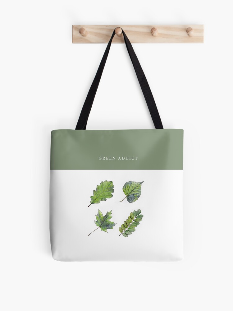 Aperçu 1 sur 2. Tote bag avec l'œuvre GREEN ADDICT créée et vendue par IsaureEcartfixe.