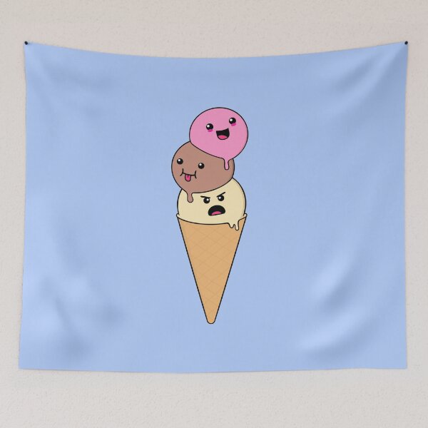 Item preview, cute ice cream cone smiley faces designed and sold by BaconPancakes21.