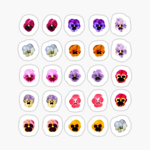 Item preview, mini different colors pansies sheet designed and sold by promisesarelies.