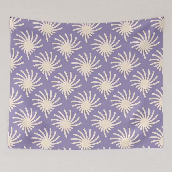 Item preview, Circular Palms Geometric Pattern – Lavender & Vanilla designed and sold by RoguePatterns.