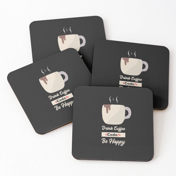 Item preview, Drink Coffee Code Be Happy -  Funny Gift For Coffee Lovers designed and sold by Obito-Designs.