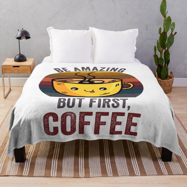 Item preview, Be amazing But First Coffee, Funny Retro vintage Coffee quote Love Gifts For Christmas And Wintertime designed and sold by Steve Morley.