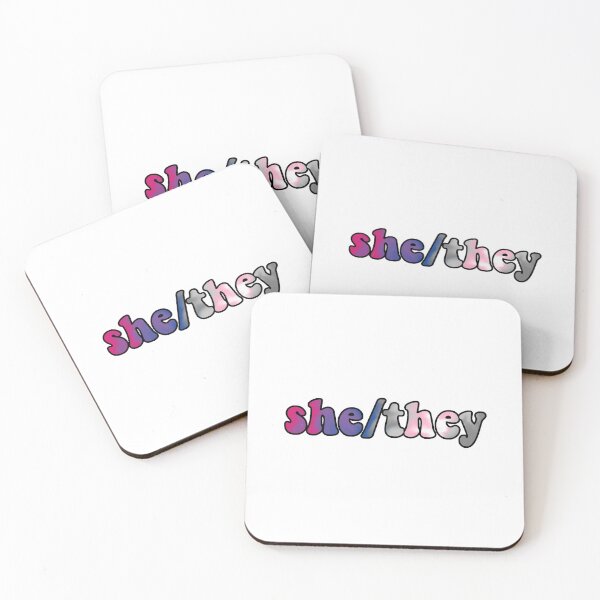 Item preview, she/they bi demigirl  designed and sold by wordswithfonts.