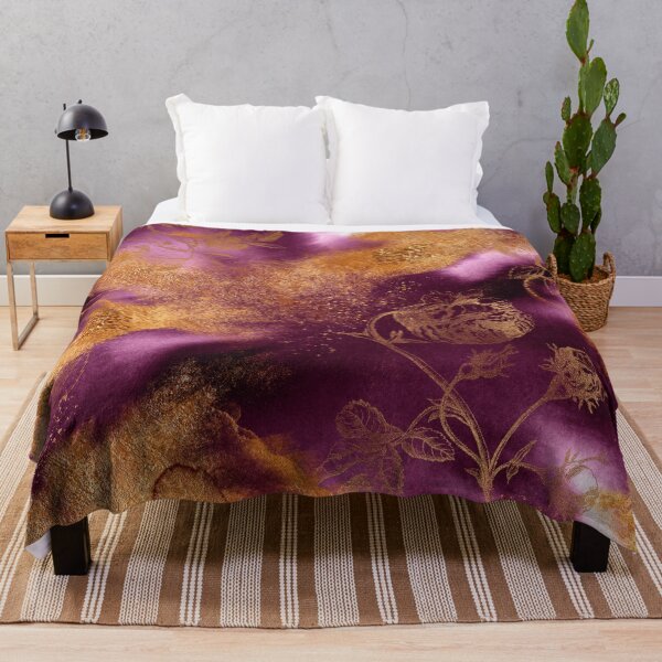 Item preview, Purple And Gold Tropical Roses Faux Marble Garden designed and sold by MysticMarble.