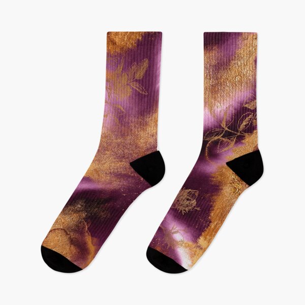 Item preview, Purple And Gold Tropical Roses Faux Marble Garden designed and sold by MysticMarble.