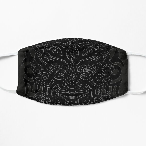 Tribal Maori Warrior Tattoo Mask Flat Mask