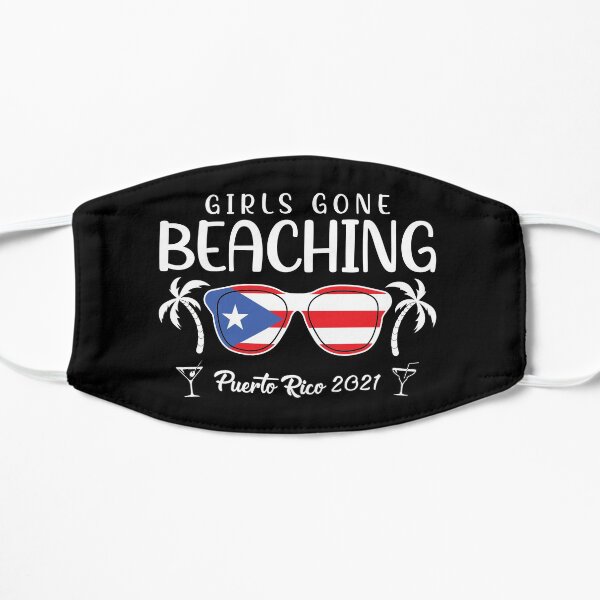 Gone Beaching Bachelorette Girls Trip Puerto Rico 2021 gráfico Mascarilla plana