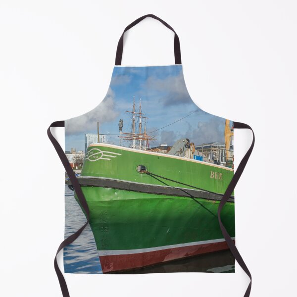 Item preview, Bee - a green supply tender boat berthed in the floating harbour at Bristol in the south west of England.  designed and sold by Cameranick.