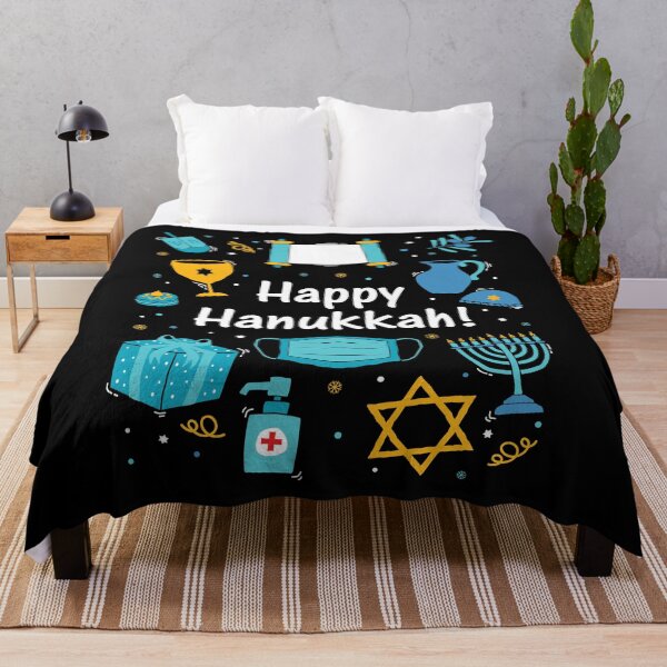 Item preview, Face Mask Quarantine 2020 Happy Hanukkah print designed and sold by jakehughes2015.