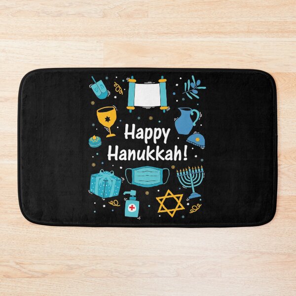 Item preview, Face Mask Quarantine 2020 Happy Hanukkah print designed and sold by jakehughes2015.