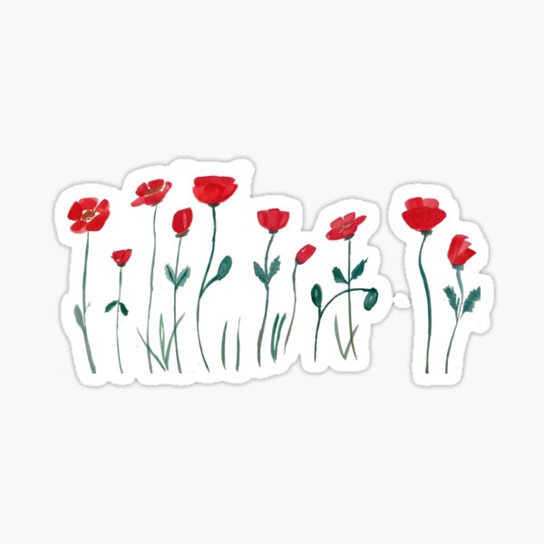 Vista previa del artículo con la obra «Poppy aquarelle handmade», diseñado y vendido por EstiloSoul.