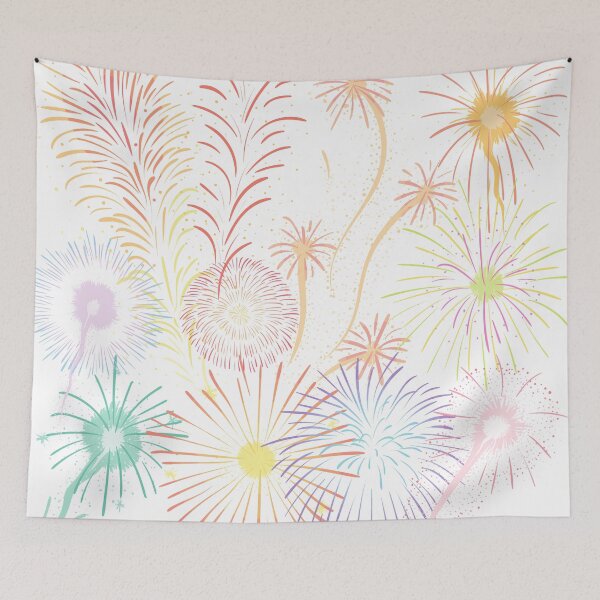 Aperçu de l'œuvre Aquarelle de feux d'artifice créée et vendue par AnnaAndVibes.