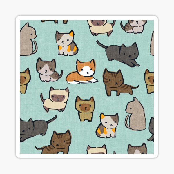 Cats on Blue Sky Sticker