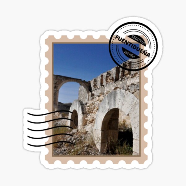 Sello del hospital de Fuentidueña, pueblo de Segovia, España Pegatina