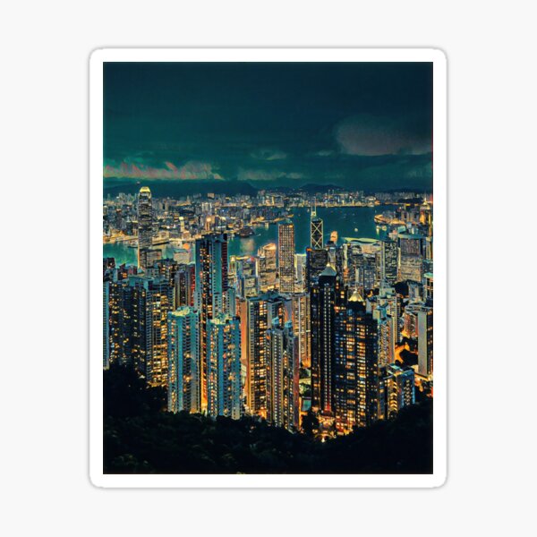 Item preview, Hong Kong Skyline designed and sold by SofiaStutio.