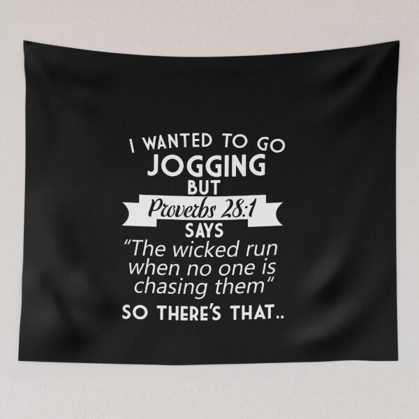 Item preview, I Wanted To Go Jogging But Proverbs 28:1 Hoodie designed and sold by MarioShirtWorld.