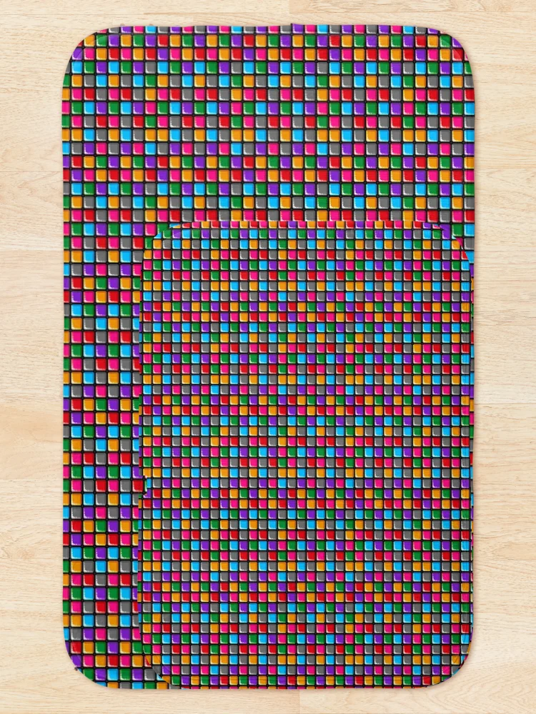 Thumbnail 5 of 6, Bath Mat, Colorful Blocks Pattern designed and sold by TSlayerMerch.