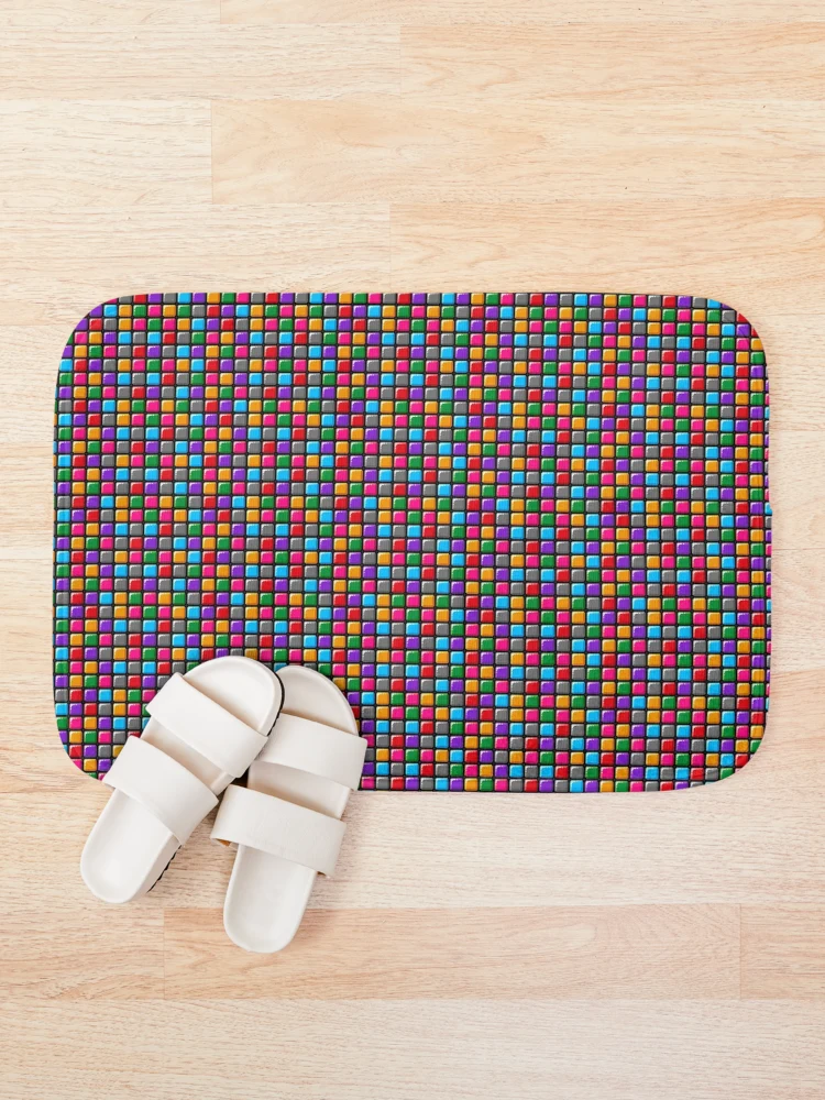 Thumbnail 1 of 6, Bath Mat, Colorful Blocks Pattern designed and sold by TSlayerMerch.