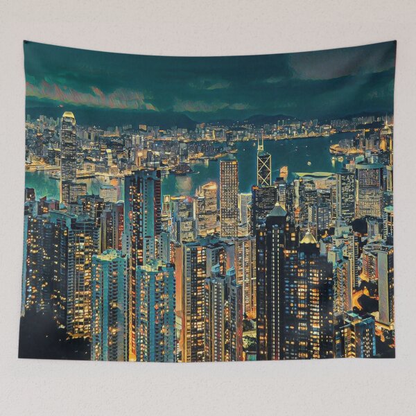Item preview, Hong Kong Skyline designed and sold by SofiaStutio.