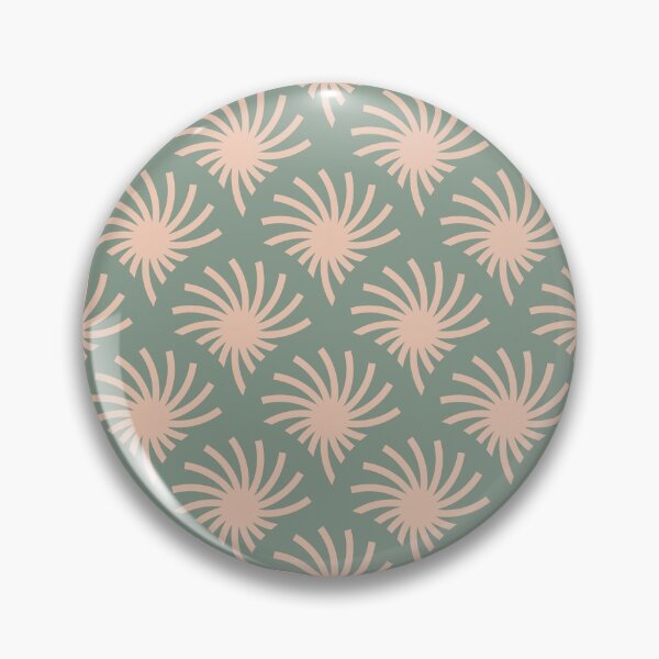 Item preview, Circular Palms Geometric Pattern – Sage Green & Pink designed and sold by RoguePatterns.