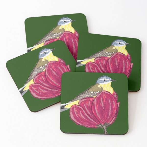 Item preview, Artwork of a Western Yellow Wagtail sitting in a flower I designed and sold by JD's Shop.