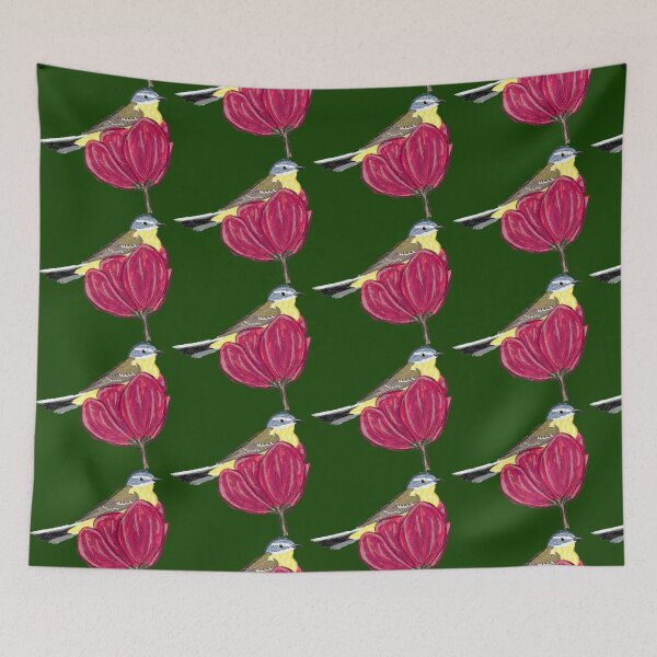 Item preview, Artwork of a Western Yellow Wagtail sitting in a flower I designed and sold by JD's Shop.