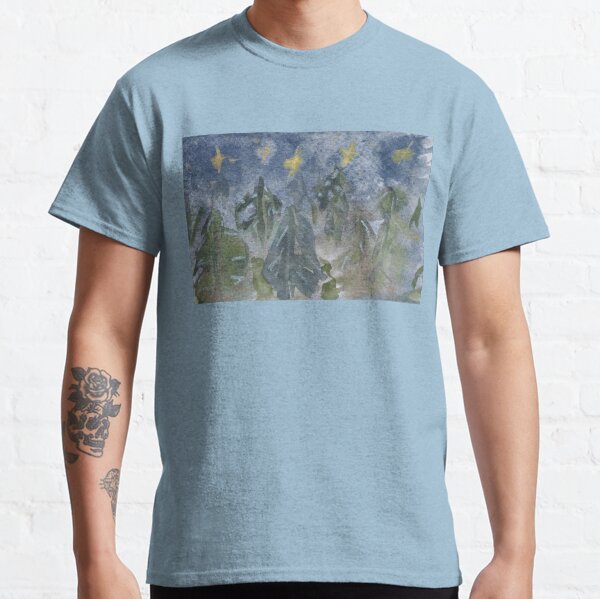 Nightly landscape of firs Classic T-Shirt