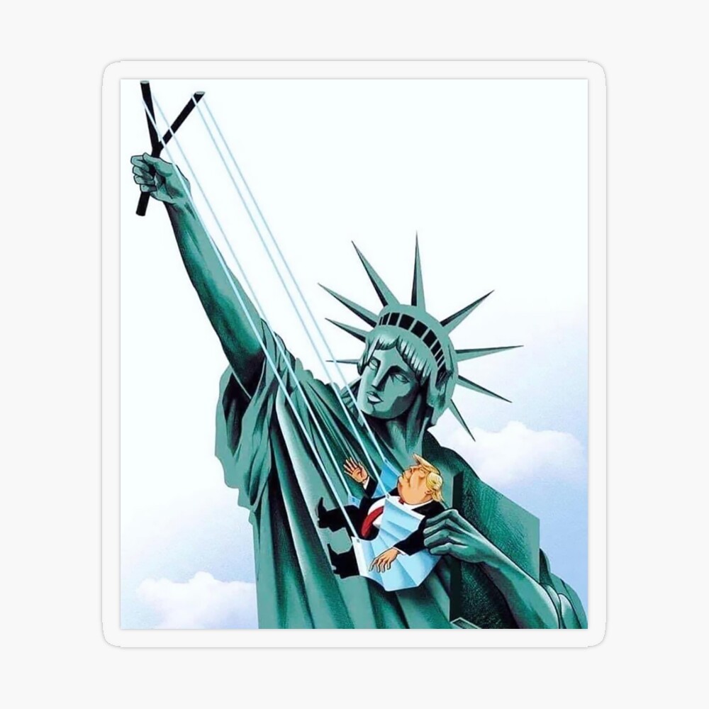 Statue of Liberty ejecting Trump