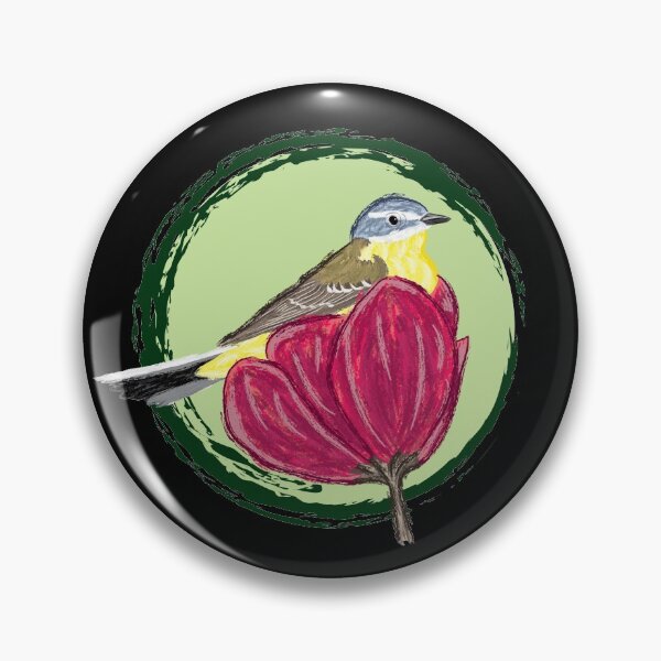 Item preview, Artwork of a Western Yellow Wagtail sitting in a flower II designed and sold by JD's Shop.