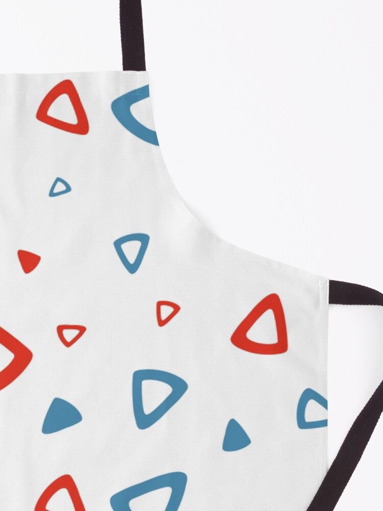 Alternate view of Nostalgic 90s Blue and Red Triangle Pattern Apron