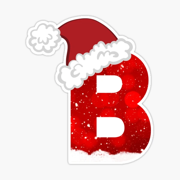 Letter B Christmas Hat Tea Towel Dish Cloth Funny Red Santa Father Kids  Alphabet